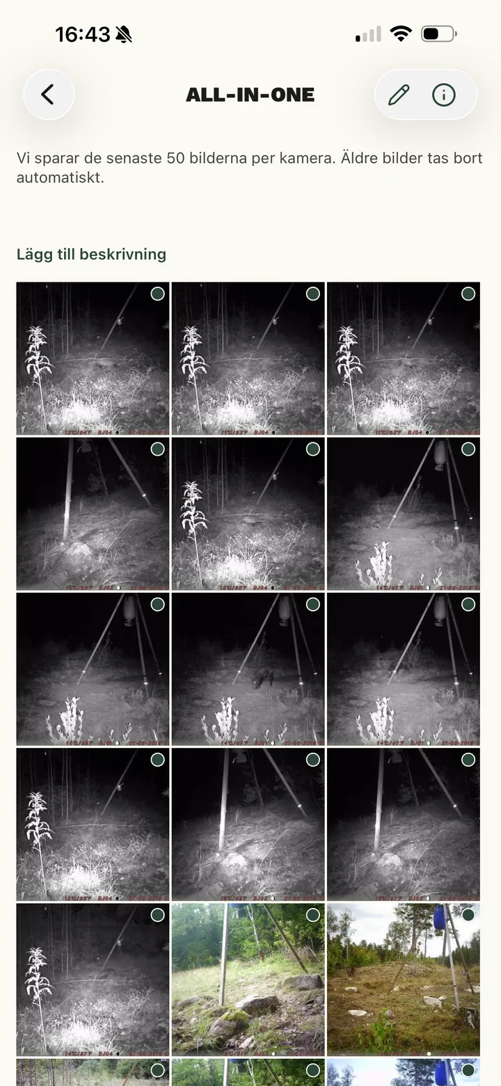 Game cameras in the Jaktli app