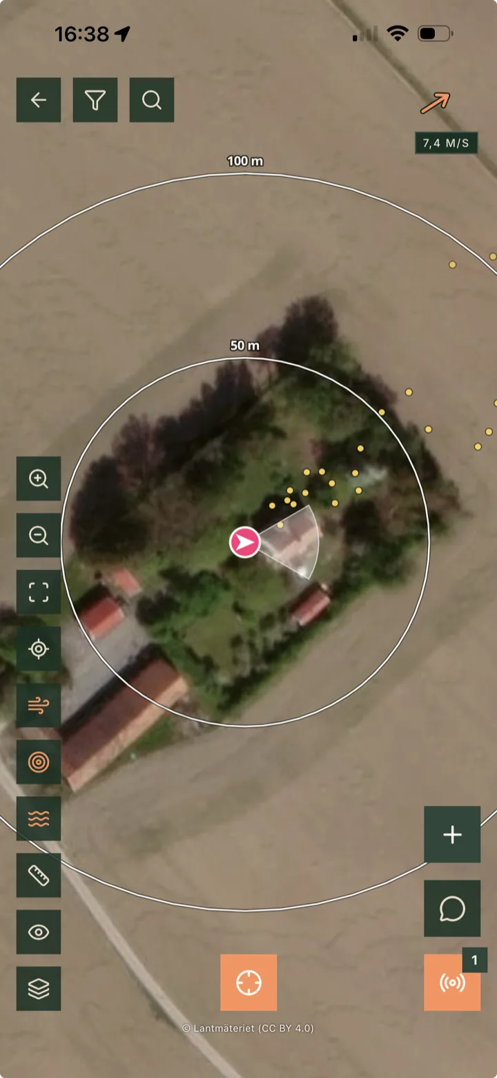 Live hunt in the Jaktli app